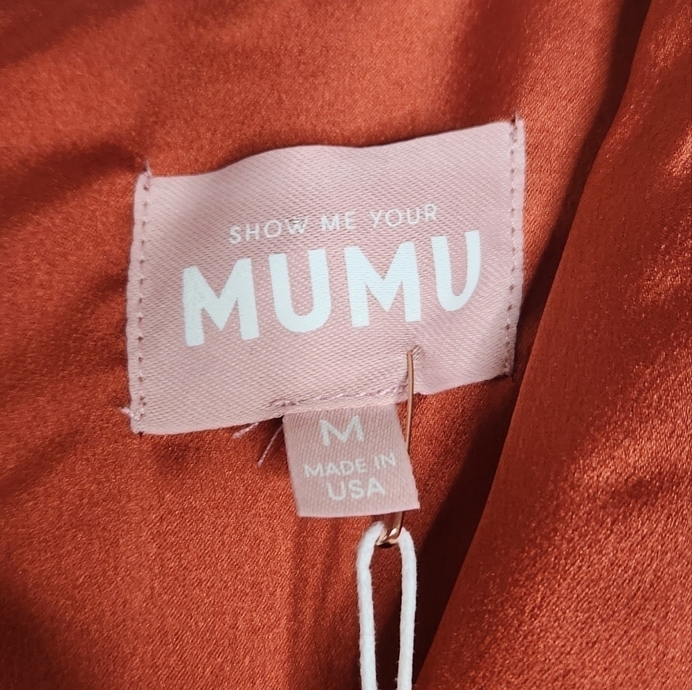 New Show Me Your Mumu Rome Twist Gown  Burnt Orange Sz Medium - Picture 2 of 9